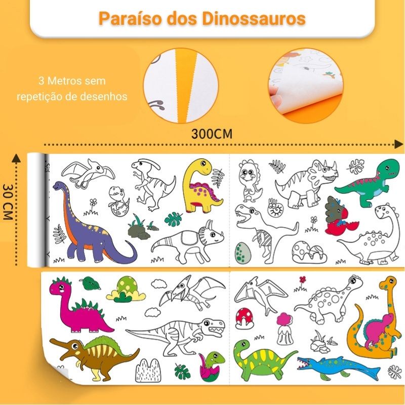 Dinossauro - Desenhos para Colorir - Brinquedos de Papel