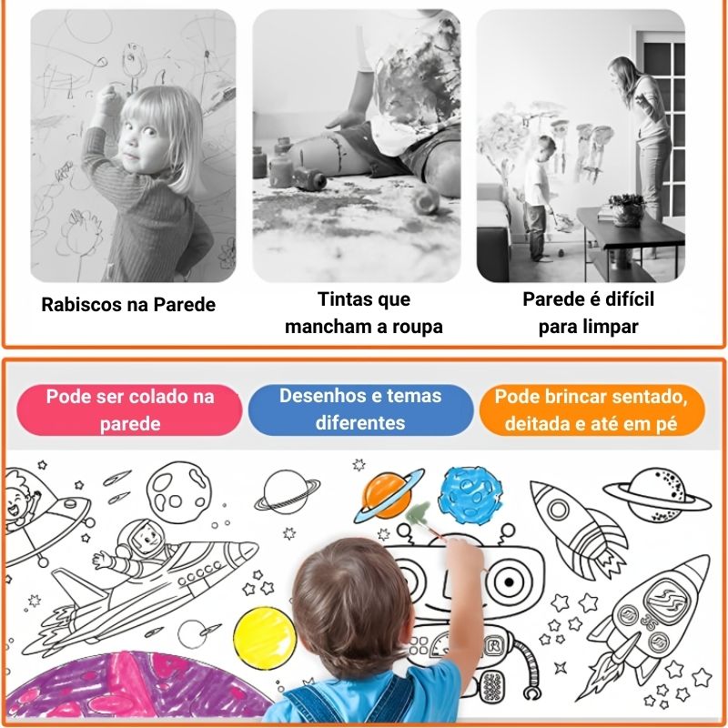 Rolo de Papel para Colorir - Brinquedos Educativos